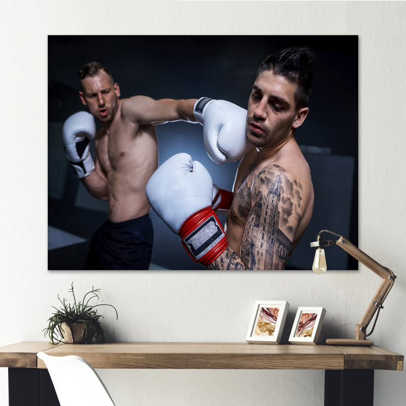 Boxing March Of Two Boxers, reproduction d'art sur toile, Toile tendue, H 24 po x l 32 po x P 1 po
