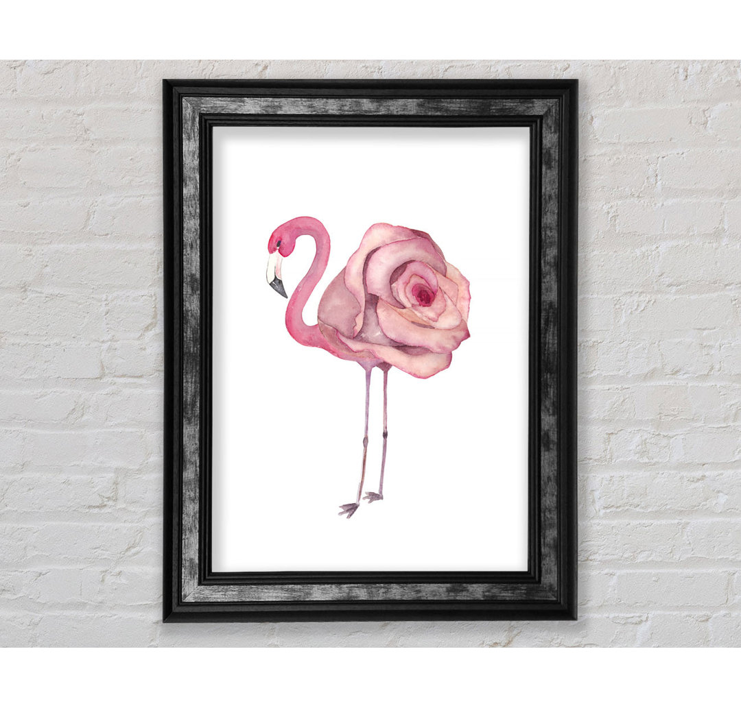 Rosa Flamingo Rose - Einzelner Bilderrahmen Kunstdrucke