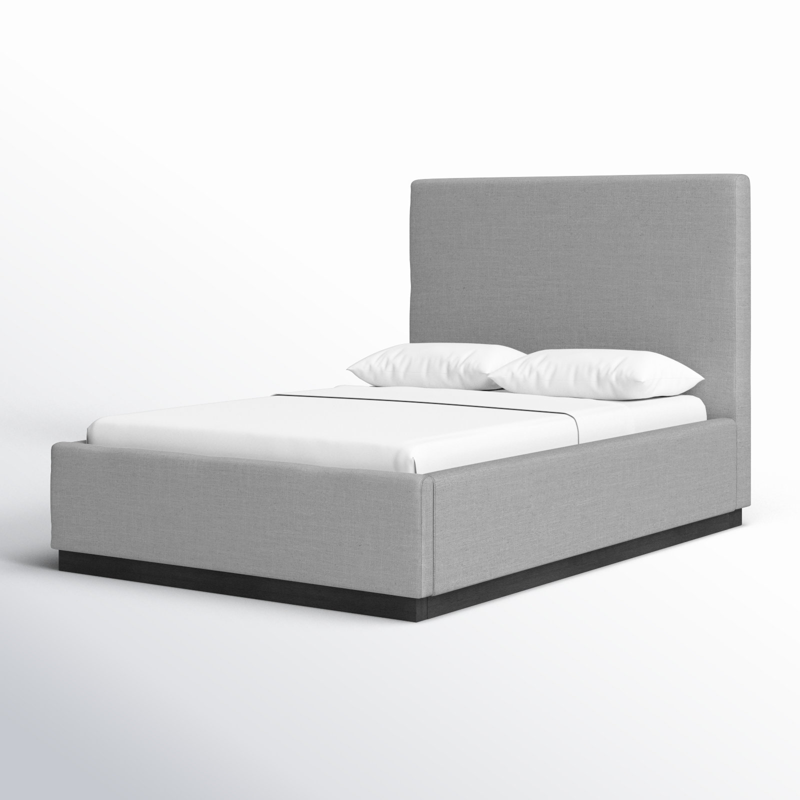 Citori Linen Upholstered Bed, Grey Linen Textured Fabric, Full / Double