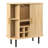 28" Fluted Wine Bar Cabinet with 8-Grid Wine Rack, 5-Level Adjustable Shelves, 2 Glass Holders, Smoothly Sliding Tambour Doors, 4 Hidden Storage Space on the Side,Modern Liquor Coffee Station, Natural-427791309
