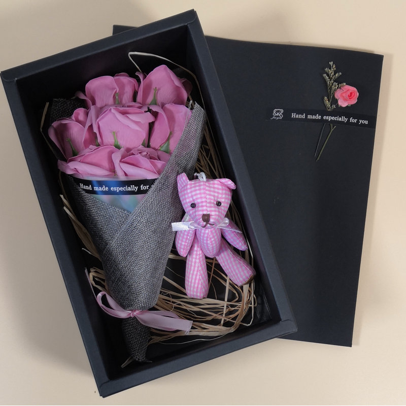 Boîte-cadeau de roses parfumées Bouquet de fleurs Graduation Season , Rose poudreux
