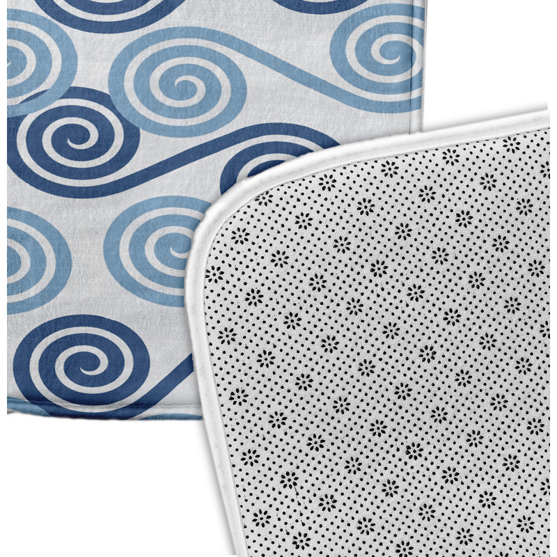 Tapis de bain Lowman Curl, H 18 po x L 30 po, Bleu