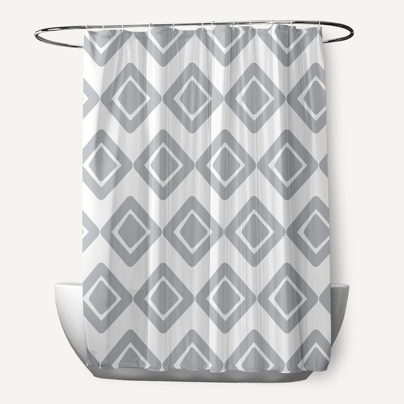 Rideau de douche simple hypoallergénique Ferrier Diamond, Gris