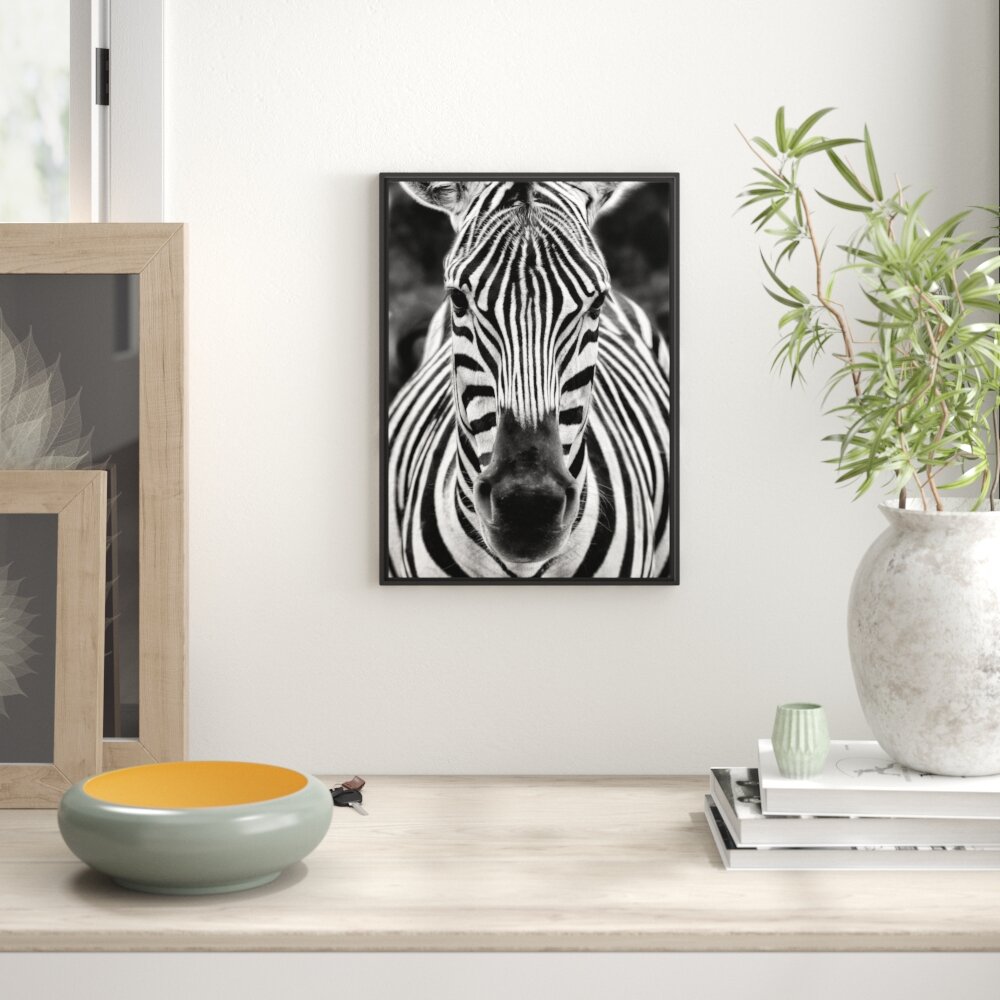 Gerahmtes Wandbild Zebra Porträt