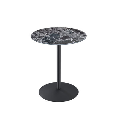 Table de bout Circa 17,5 po avec plateau texturé en marbre noir
