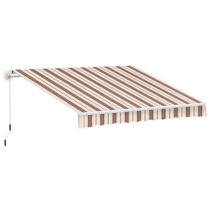 Auvent mural rétractable pour terrasse, H 59 po x l 155,5 po x P 96,5 po, Rayures rouges