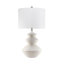 Lampe de table en céramique blanche à 3 voies avec abat-jour tambour
