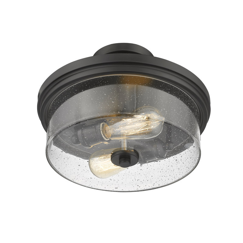 Masham Glass Flush Mount, Matte Black