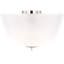 Brisa 16" Semi-Flush Mount  in Polished Nickel with White Strie Glass