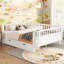 Lit plateforme double en bois pleine grandeur, lit double en bois à profil bas avec rails-1381802384-1381802399