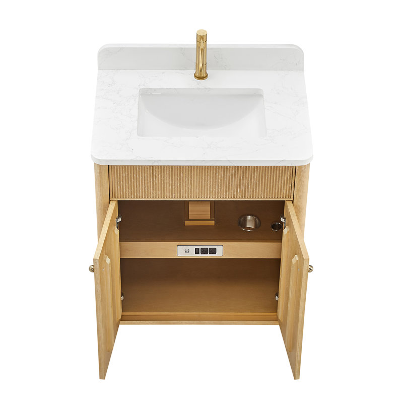 Ensemble de meuble-lavabo simple 30 po Taren, Gris cendré délavé