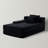Eliam Oversized Modular Flannel Double Chaise Lounge Chair with 4 Pillows, Pure Foam Filled, No Assembly Required, Black-118698506
