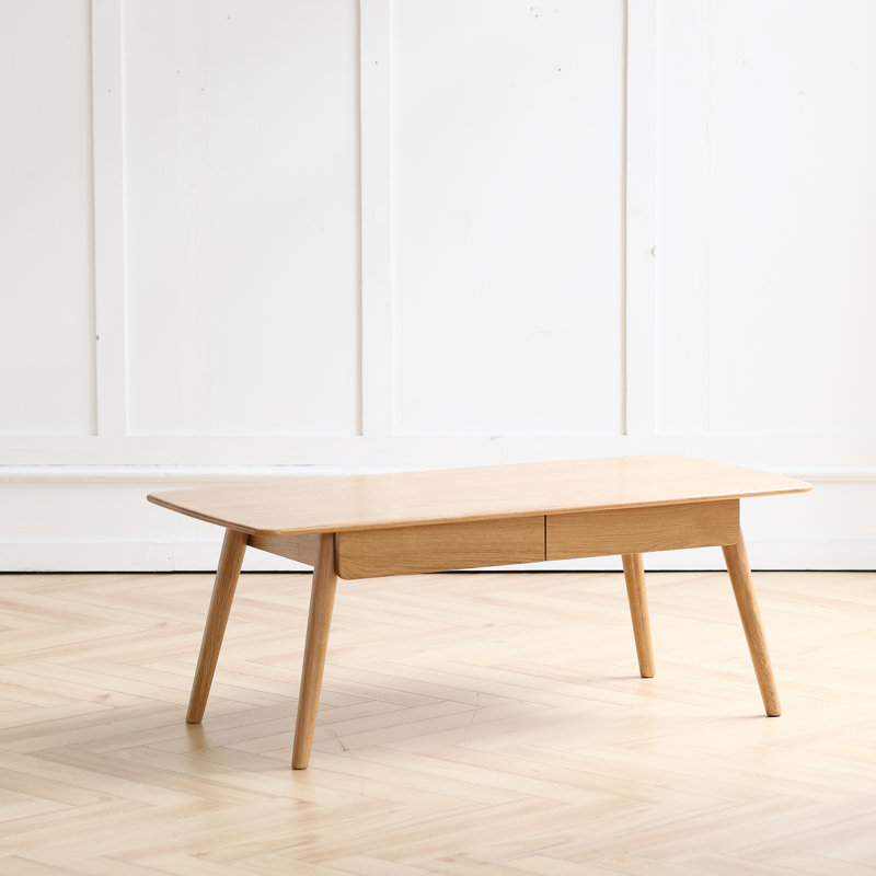 Solid Wood Top Plate Desk Coffee Table, 17.73" H x 39.4" L x 19.7" W