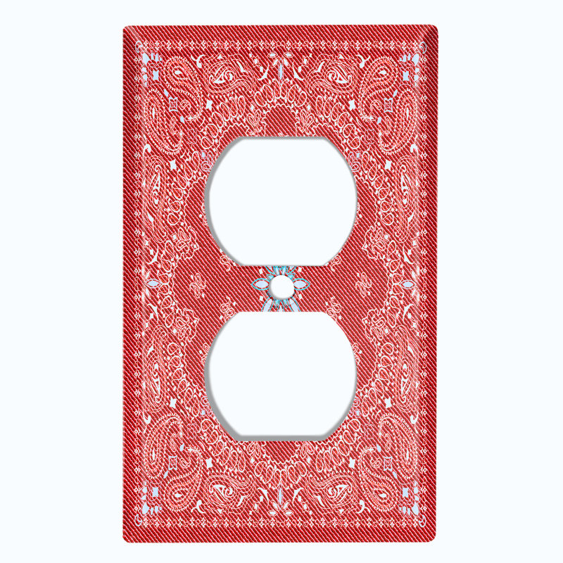 Patterned 1 - Gang Toggle Light Switch Standard Wall Plate, Red