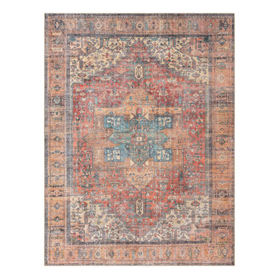 Tapis oriental rouge rouille