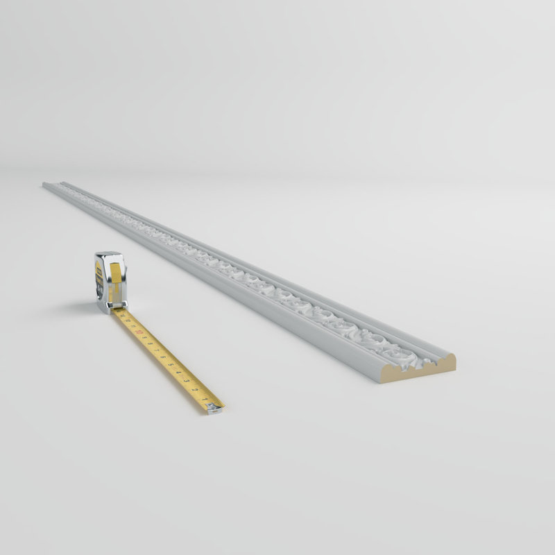 Primed White Geometric Urethane Chair Rail Moulding Sample