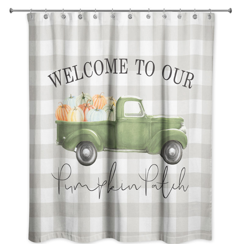 Rideau de douche simple welcome to the citrouille patch Shiey