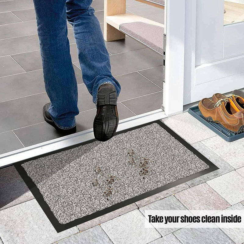 Jordayn Non-Slip Indoor Doormat, 120cm W x 180cm L, Grey