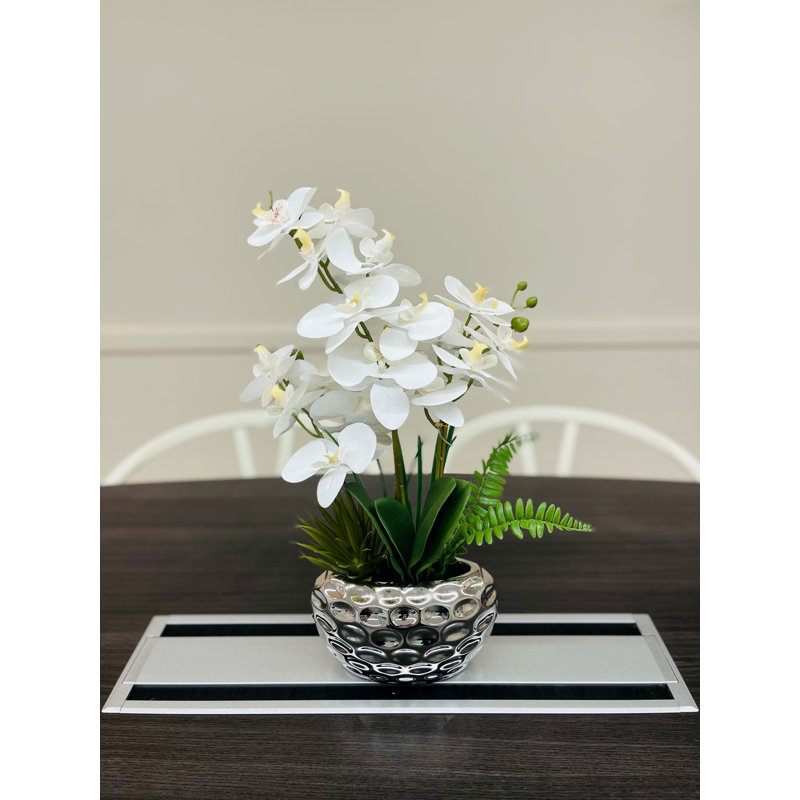 Fabric Orchid Arrangement in Vase
