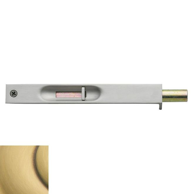 Flush Bolt, Satin Brass and Brown