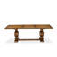 L'ensemble de table de salle à manger 9 pièces comprend une table de salle à manger et 8 chaises de cuisine en lin brun clair avec dossier capitonné - Finition noyer antique-1530551450-1530551446-1525717746