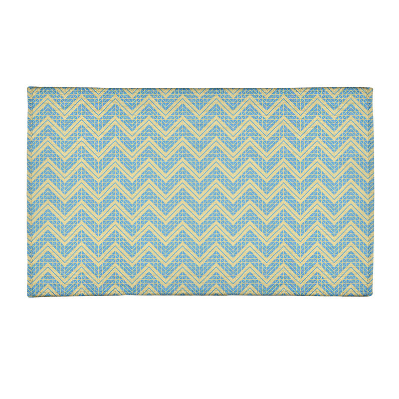 Tapis vert / bleu sarcelle dessiné à la main, Rectangle 9 pi x 12 pi