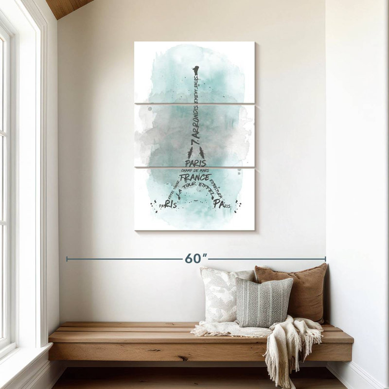 Lilie Tour Eiffel en turquoise, H 45 po x l 28 po