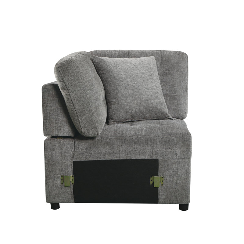 Canapé modulaire de coin symétrique Aneria, H 36,5 po x l 149 po x P 97,5 po, Chenille beige