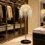 Lampe sur pied en cristal à hauteur réglable, lampe sur pied à pampille en cascade dorée avec interrupteur au pied, lampe sur pied à 3 lumières E12 pour le salon et la chambre à coucher