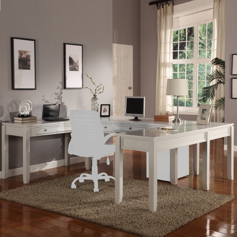 Annmarie 5 Piece Solid Wood Computer Desk Office Set