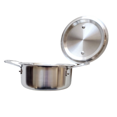 Passe-partout de 1,5 pte Casserole en acier inoxydable à 5 épaisseurs avec couvercle en acier inoxydable