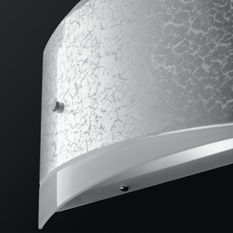 Bianka Glass Flush Mounted Sconce, Silver