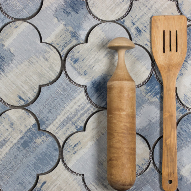 Tuscan Design 6 in. x 6 in. Tile, Cement Blue/Tan