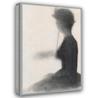 "Seated Woman with a Parasol" by  Georges Seurat - Gallery Wrap Canvas Wall Art