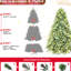 Arbre de Noël bleu 9 pi avec 1150 lumières DEL blanc chaud, 4368 pointes, structure à charnières pour un assemblage facile, lumières de support fiables, teinte Pe +, branches, support en métal, décoration de Noël unique