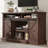  Allen 66" W Farmhouse TV Stand with Sliding Barn Door & Large Storage Shelves, Brown-105532820