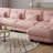 Chenille Pink U-shaped Modular Sofa 4-seater Cloud Feeling Comfortable With 2 Footstools Suitable For Living Room