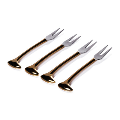 Ensemble de 4 fourchettes à fromage et à cocktail Sable