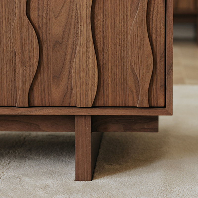 Solid wood retro style creative TV cabinet, 86.61"