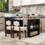 Îlot de cuisine contemporain avec roulettes, ports de charge intégrés et plateau de table pliable Contemporary-1468158279