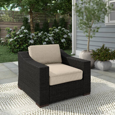 Linkwood Rocking Swivel Patio Chair with Cushions (Set of 2) Beachcrest Home Frame Color: Dark Brown