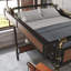 Lit mezzanine industriel en métal avec bureau intégré, bande à DEL et escalier de rangement, lit double avec prise de courant et paniers en filet (sans matelas)-132915801-132915803