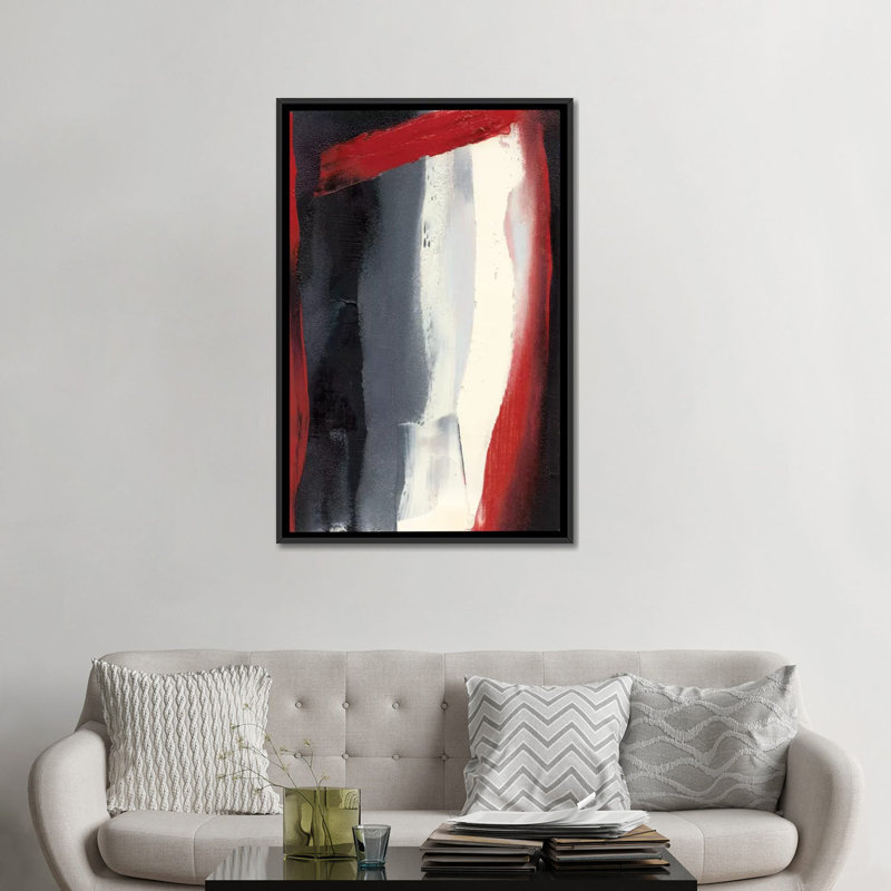 «Red Streak II» par Sharon Gordon - impression sur toile tendue, H 48 po x l 32 po x P 1,5 po, Toile avec cadre noir