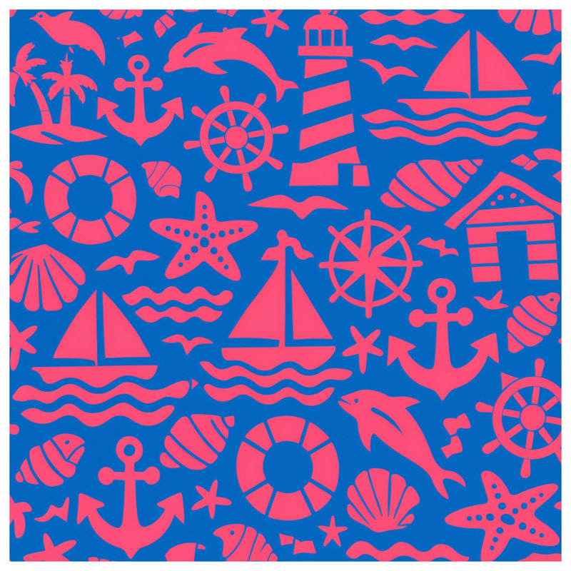 Nautical Icons Pattern Comforter, Twin
