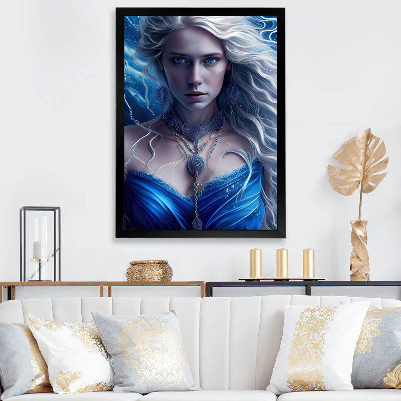 «Silver Ice and Blue Archangel II», impression sur toile, Cadre photo noir, H 32 po x l 16 po x P 1 po