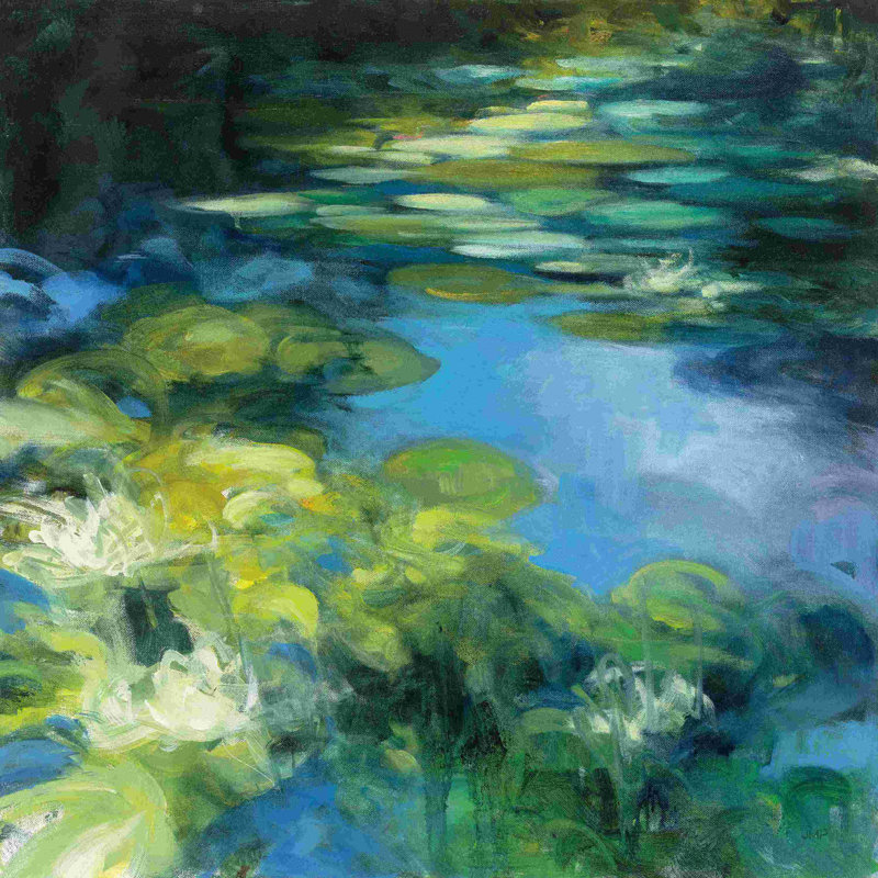 «Water Lilies II» par Julia Purinton, reproduction sur toile tendue, L 20 po x H 20 po