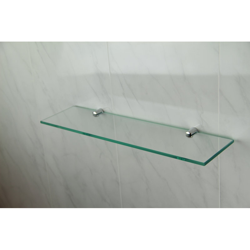 Fanniemae Glass Floating Shelf with Adjustable Shelves, 0.6cm H x 40cm W x 10cm D, Clear
