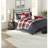 Luxury Red Herringbone Bedding Set, Polyester Comforter, Farmhouse King
