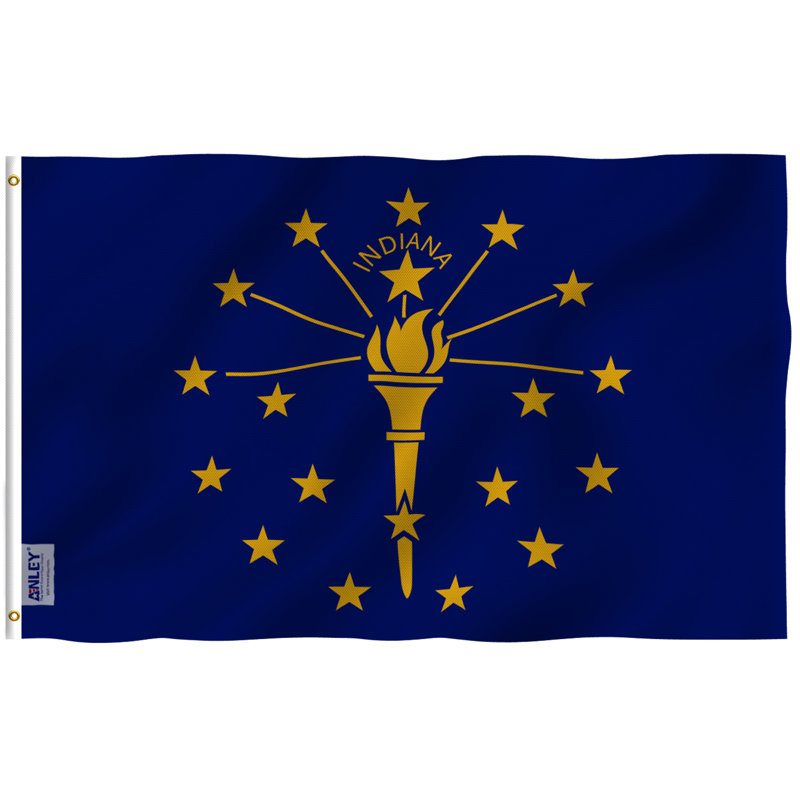Fly Breeze 3x5 Foot Indiana State Flag with Brass Grommets