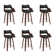 Swivel Upholstered Bar Stool, Counter Stool With Wood Frame (Set Of 6)